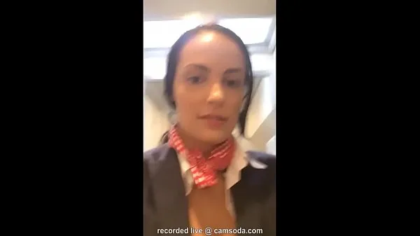 بہترین Flight attendant uses in-flight wifi to cam on camsoda کلپس ویڈیوز