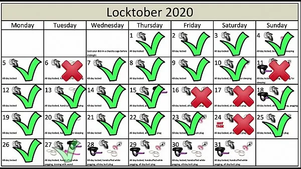 Najlepsze Locktober 2020 - The tasks that each proper chastity slave should perform that month of the year. You have to follow all the tasks consistently. You must not skip any task. Any task you miss for whatever reason, means your dick stays locked an extra day klipy Filmy