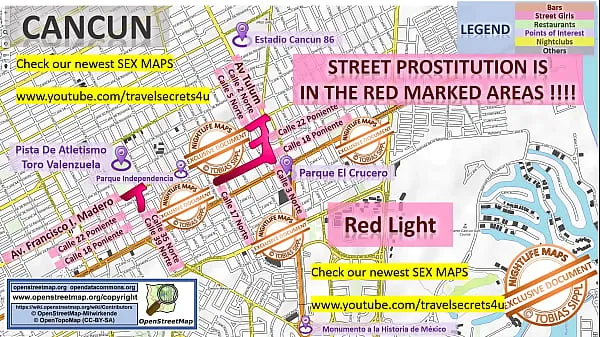 Los mejores clips de Mapa de prostitución callejera de Cancún, México con indicación de dónde encontrar trabajadores callejeros, autónomos y burdeles. También te mostramos el Bar, la Vida Nocturna y el Barrio Rojo de la Ciudad, Mamada Videos