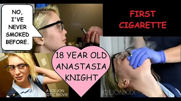 Meilleurs clips Anastasia Knight, une étudiante de 18 ans, fume une cigarette pour la première fois avec son professeur de mathématiques "Non, je n'ai jamais fumé auparavant." Toux quand ses poumons vierges inhalent de la fumée Vidéos