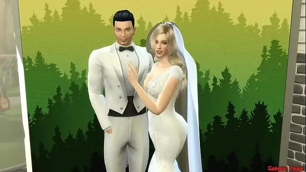 최고의 Beautiful Newlywed Woman In Wedding Dress Fucked in Photo Shoot Next to Her Cuckold Husband Netorare Wife Transforms into a Whore 클립 비디오