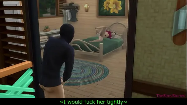 أفضل مقاطع فيديو Thief is tempted to join hot brunette while she is masturbating and then fucks her, sims4