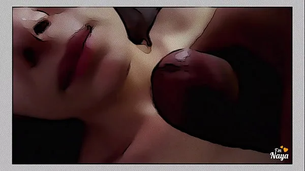 Beste Blowjob ends with lot of cum in comic book style clips Video's