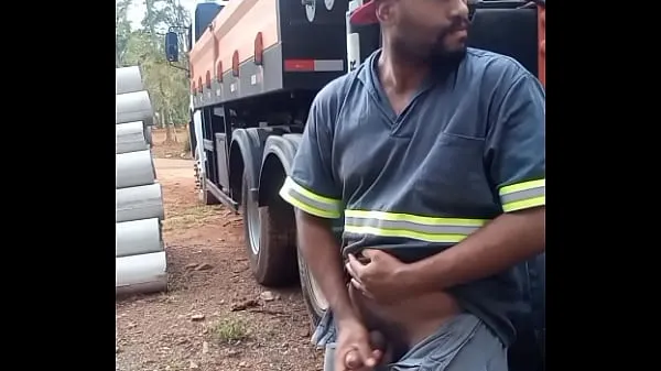 Best Worker Masturbating on Construction Site Hidden Behind the Company Truck clips Videos